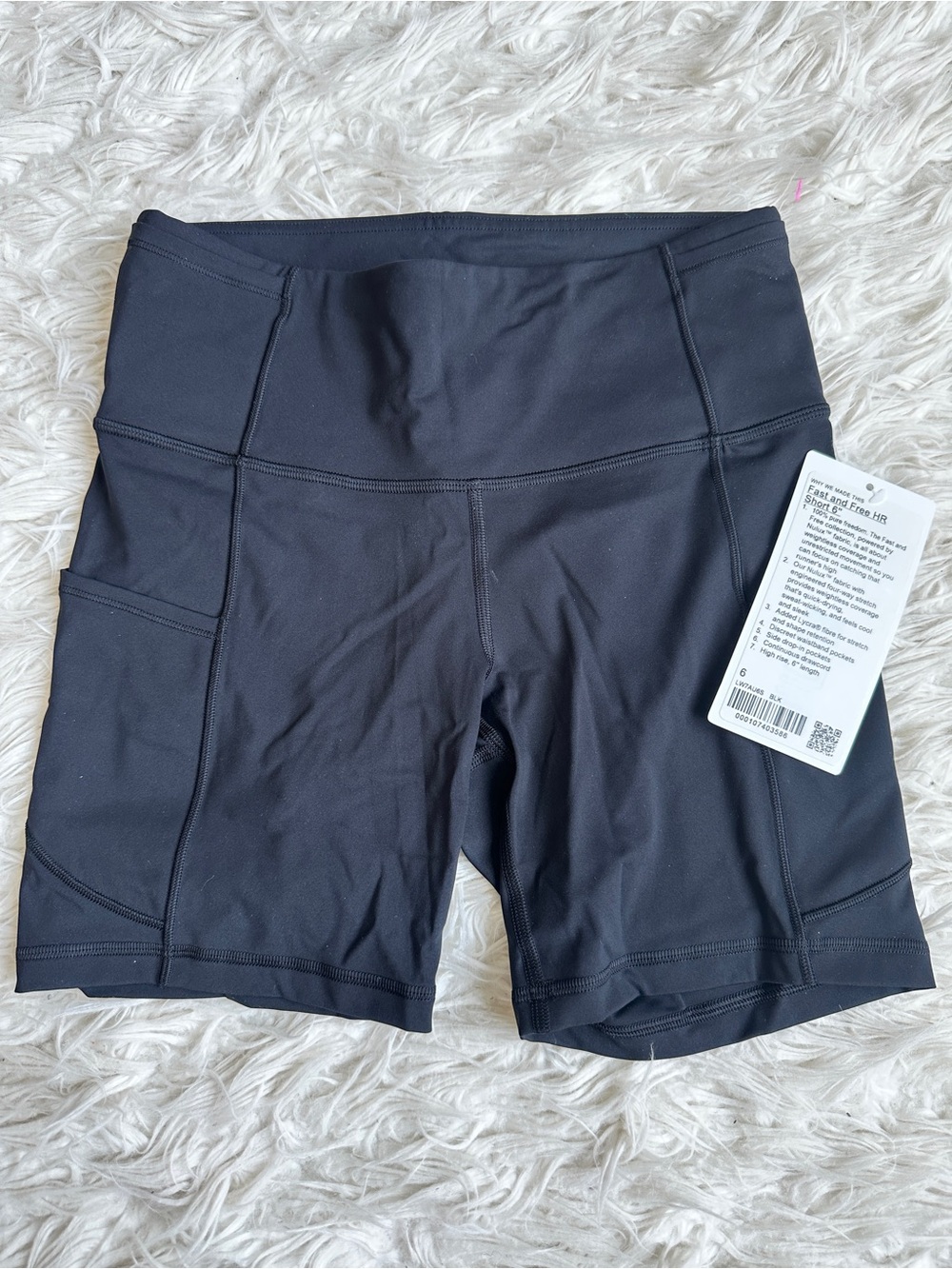 Lululemon Fast and Free HR biker shorts 6 inch size 6